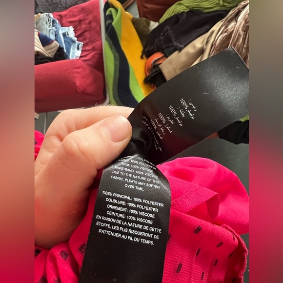 NWT SELF PORTRAIT FUCHSIA POLKA DOT MIDI DRESS size 6 - Picture 9 of 9